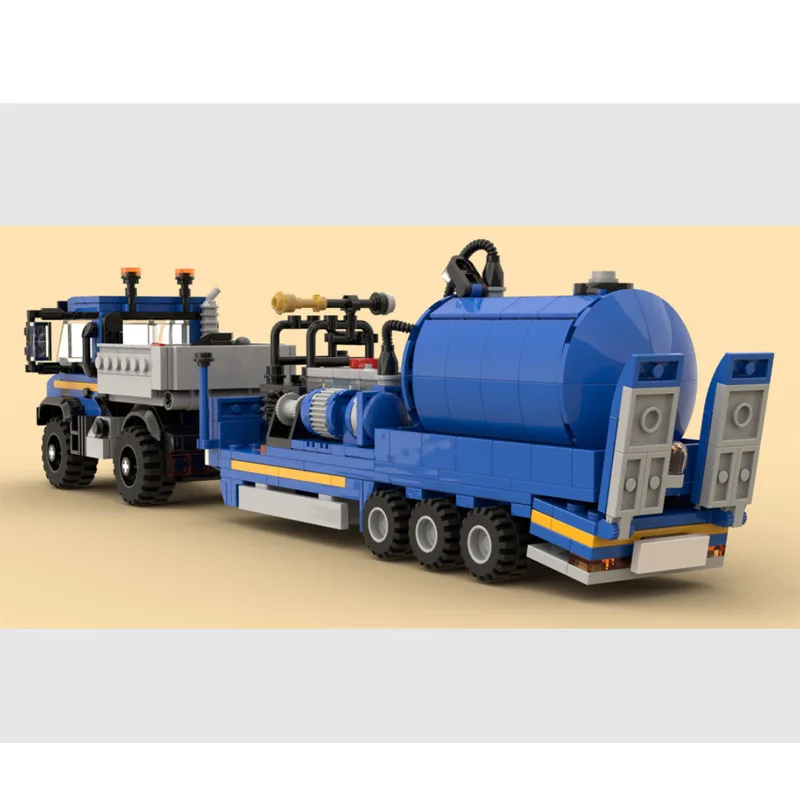 MOC-229675 Multi-Function Truck and Sprayer Trailer Building Block Model 691 Parts Creative Boys' Children's Birthday Toy Gift