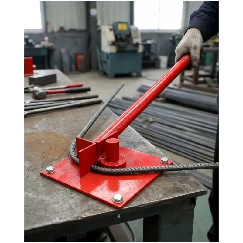 2-Piece Set of Manual Rebar Bender and Cleaning Brush, Manual Wire Rod Bending Tool, Suitable for Construction Sites, 1 Size Available