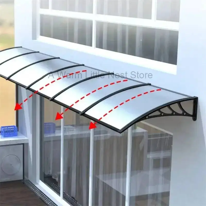 

Aluminum-plastic Eaves Panel Outdoor Canopy Household Rainproof Silent Shed Gazebo Window Rain Shield Sun Awning for Door Head Z