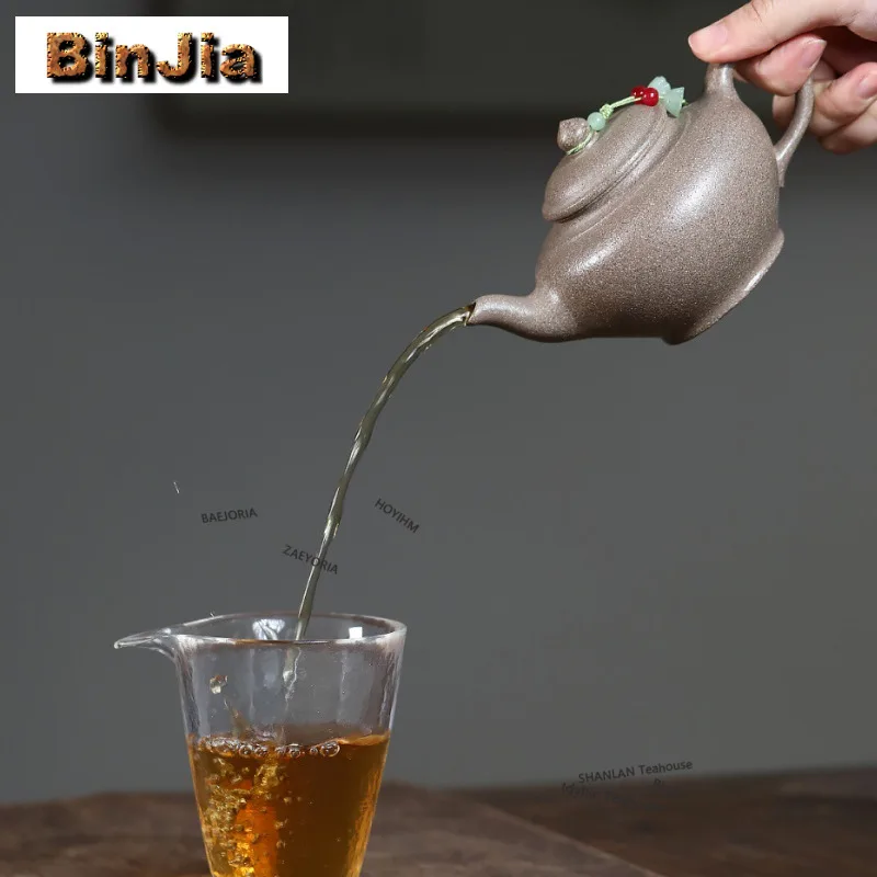 270ml Roteo Yixing Purple Clay Teapots Handmade Laughing Sakura Pot Raw Ore Five-color Section Mud Kettle Chinese Zisha Teaset