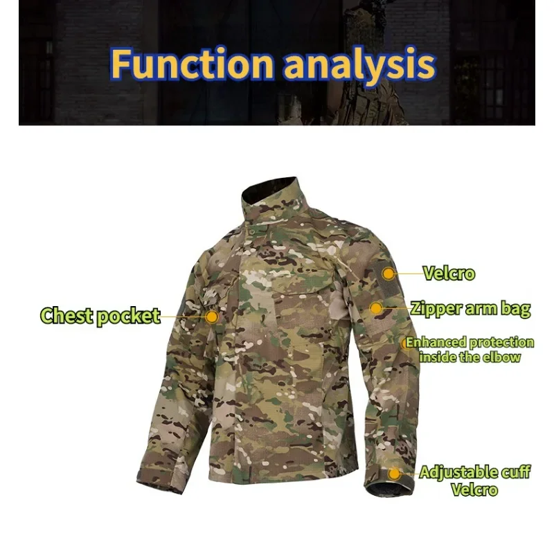 Tactics Men Clothing Uniform Windproof Men Clothing Wear-resistant Outdoor Camo Tactical Suits Militar Hunting Suit Safari Coat