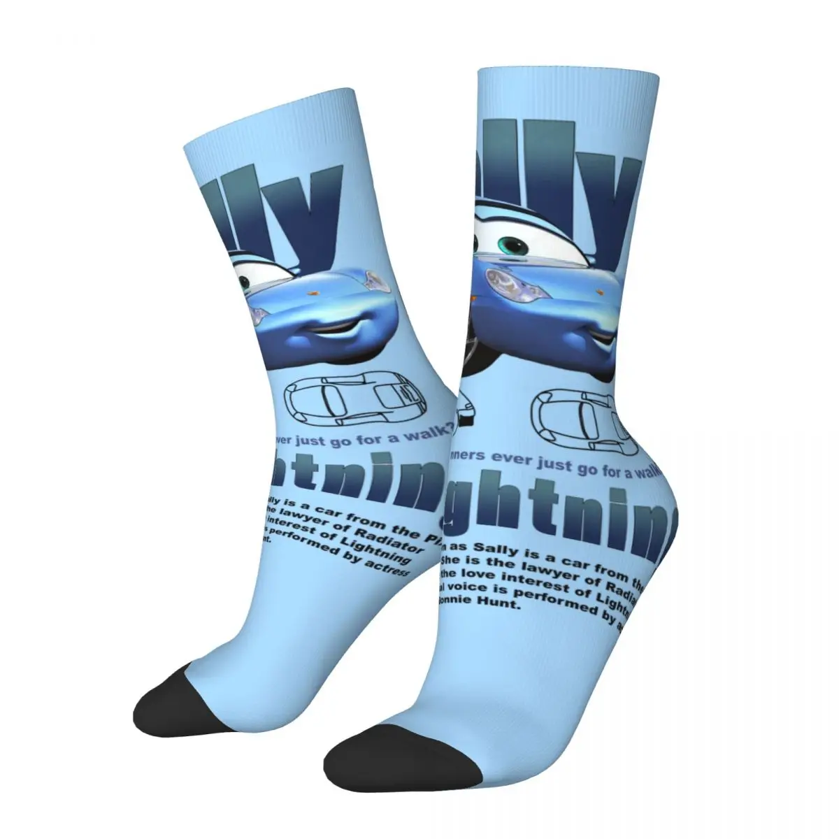 Cars Sally Carerra Socks Men's Women's Lightning Mcqueen Socks Novelty Spring Summer Autumn Winter Middle Tube Socks Gifts