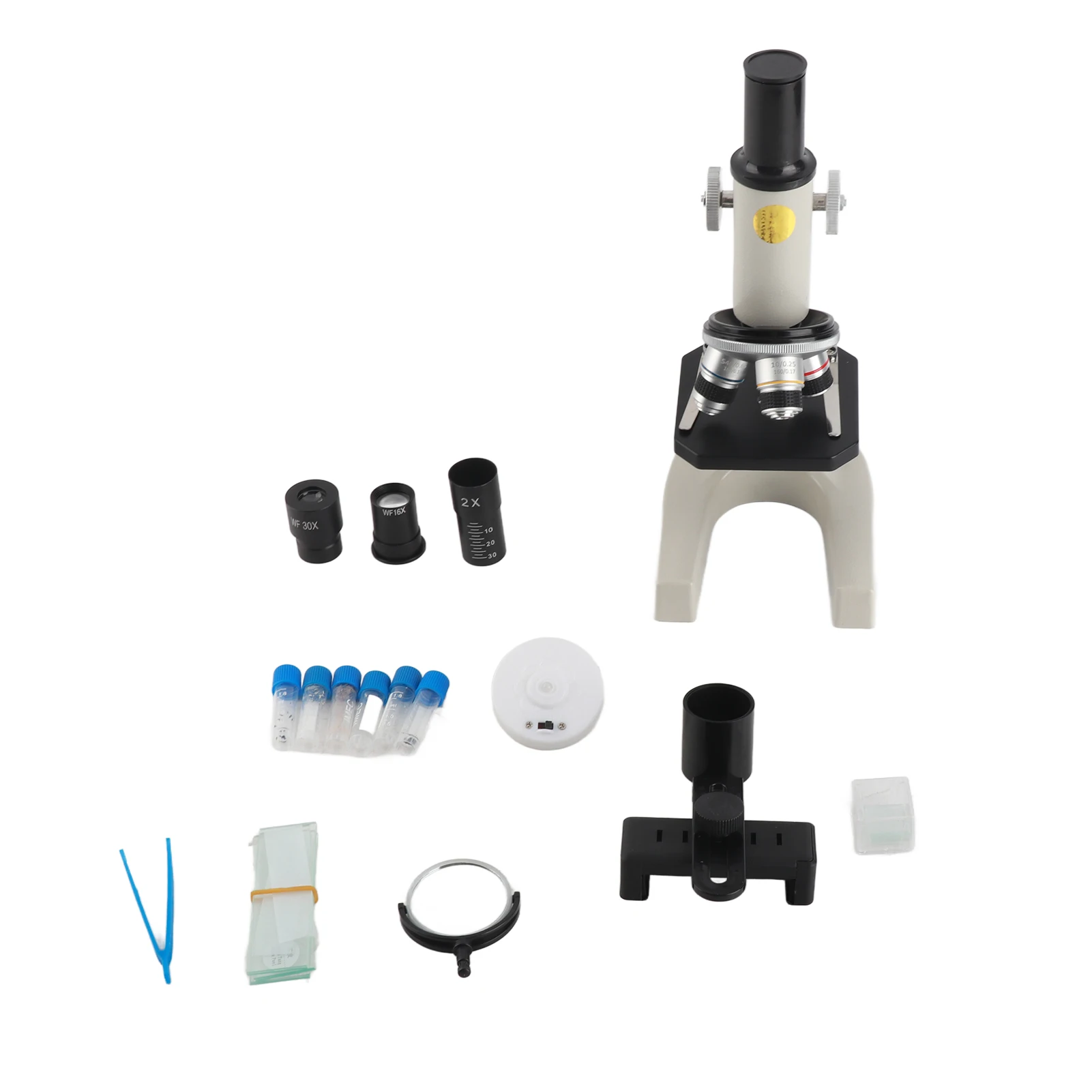 Microscope optique monoculaire 64X-2400X, pour écoliers, Science, biologie expérimentale, enseignement