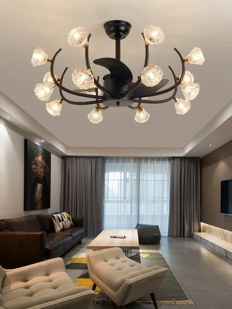 ceiling fan light, light luxury, modern simplicity, Nordic 2024 new fan light with fan dining room, living room