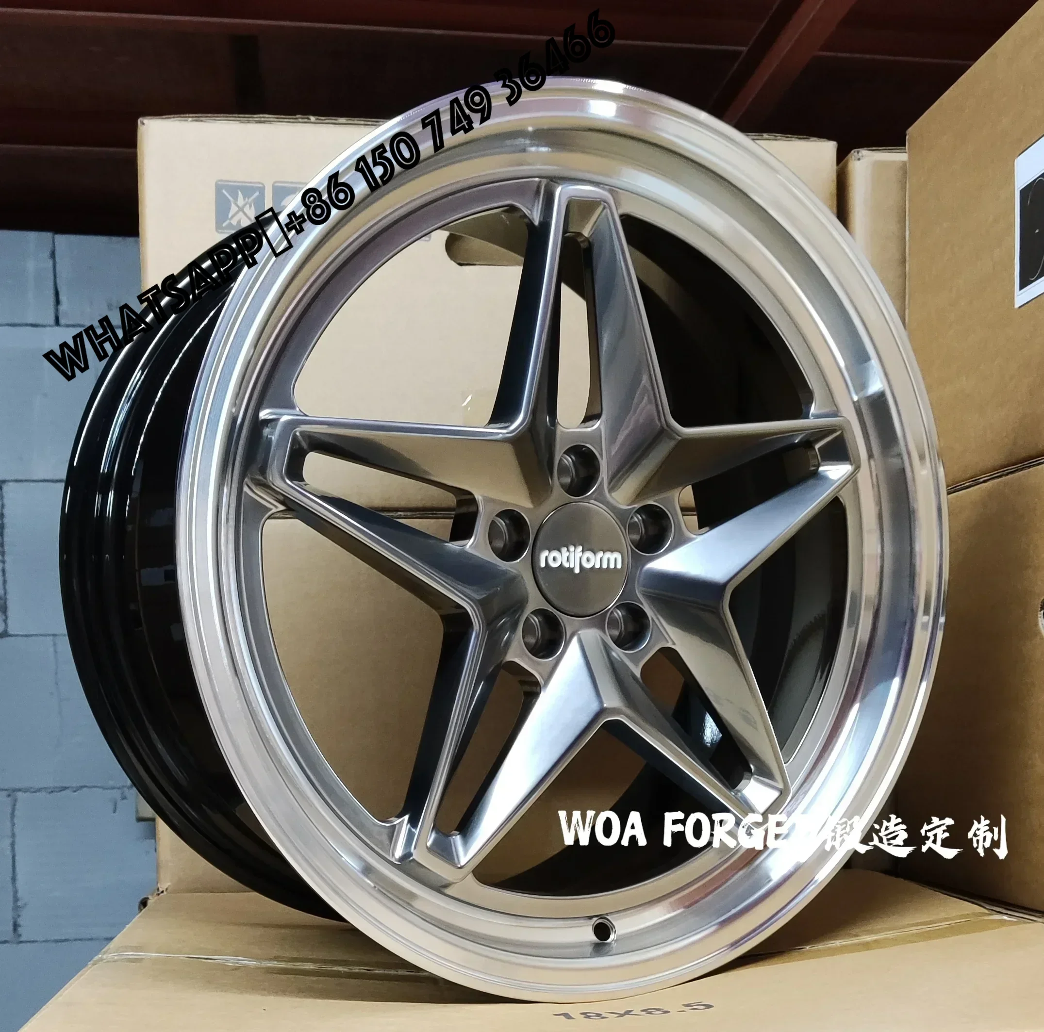 6061-T6 WOA FORGED Custom Monoblock Wheel 18 19 20 21 22 Inch Alloy Passenger Car Wheel Forged Rim Pentagram Wheel Polis
