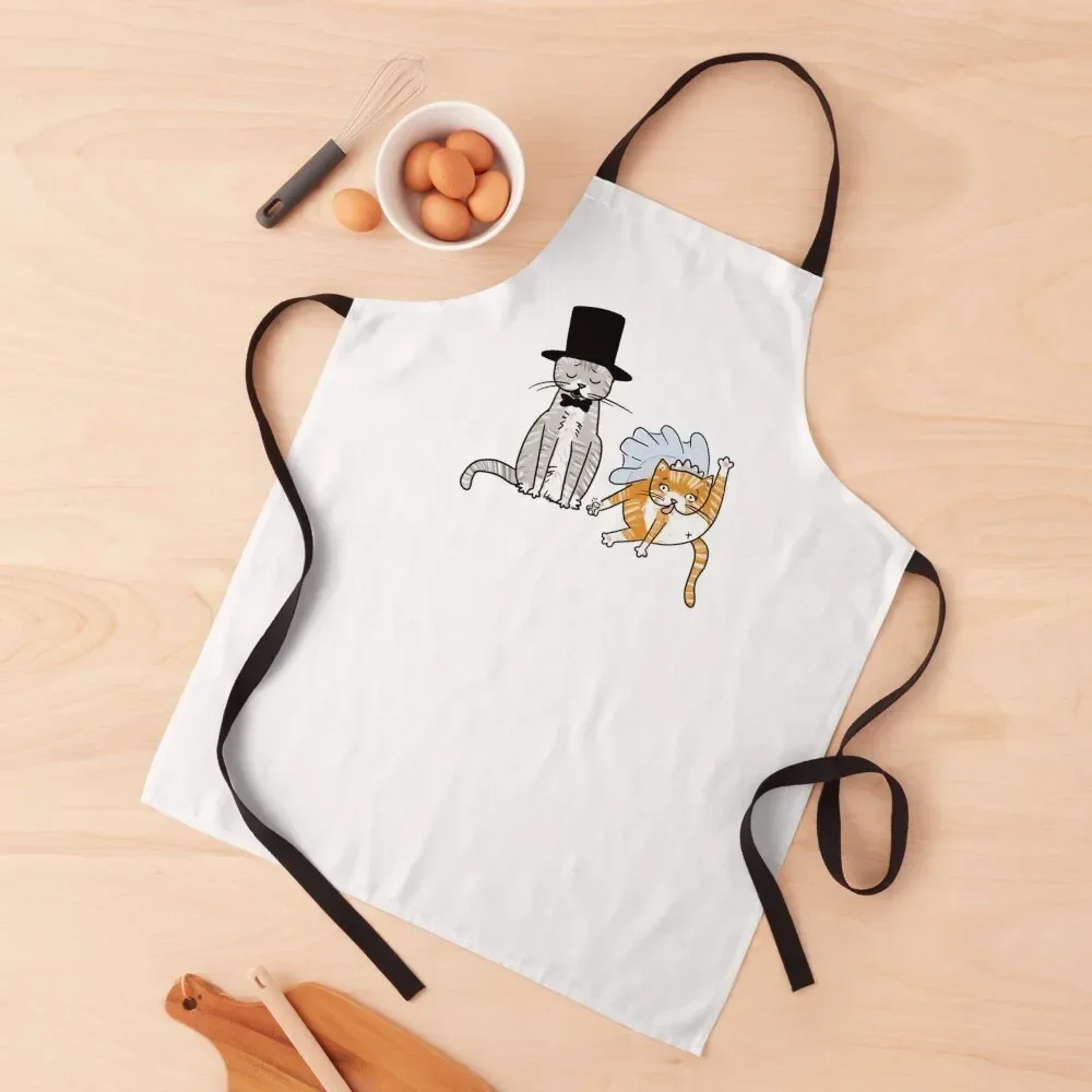 Wedding cats Apron Utensils For Kitchen Home Supplies for women with pocket Camping Apron