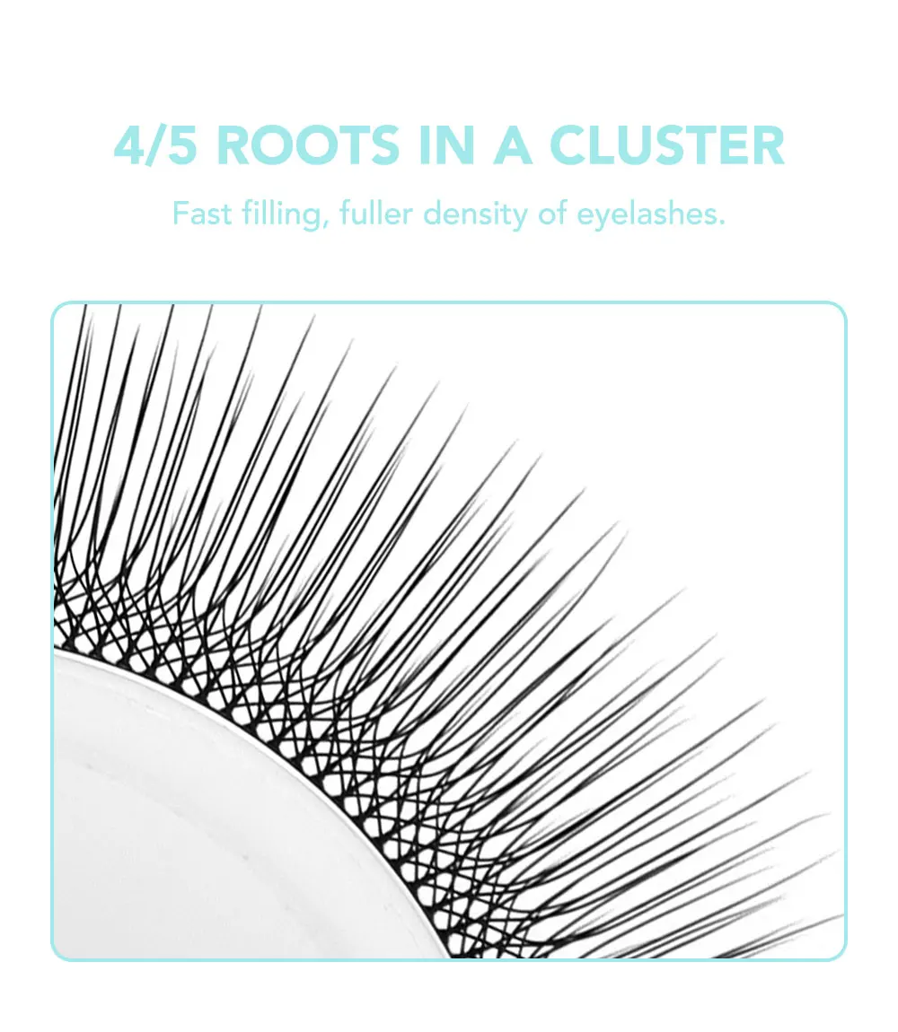 NATUHANA 3D/4D/5D Camellia Lashes Wispy Volume Fan Falsche Wimpern mit C/D/L/LU Curl Weich Leicht für einen natürlichen Make-up-Look – Detail 6