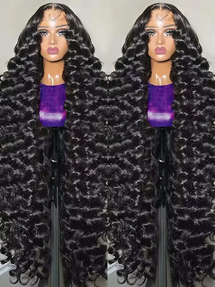 

200 Density Curly 13x6 HD Lace Frontal Human Hair Wigs 40 Inch Brazilian Loose Deep Wave 13x4 Lace Front Wig For Women