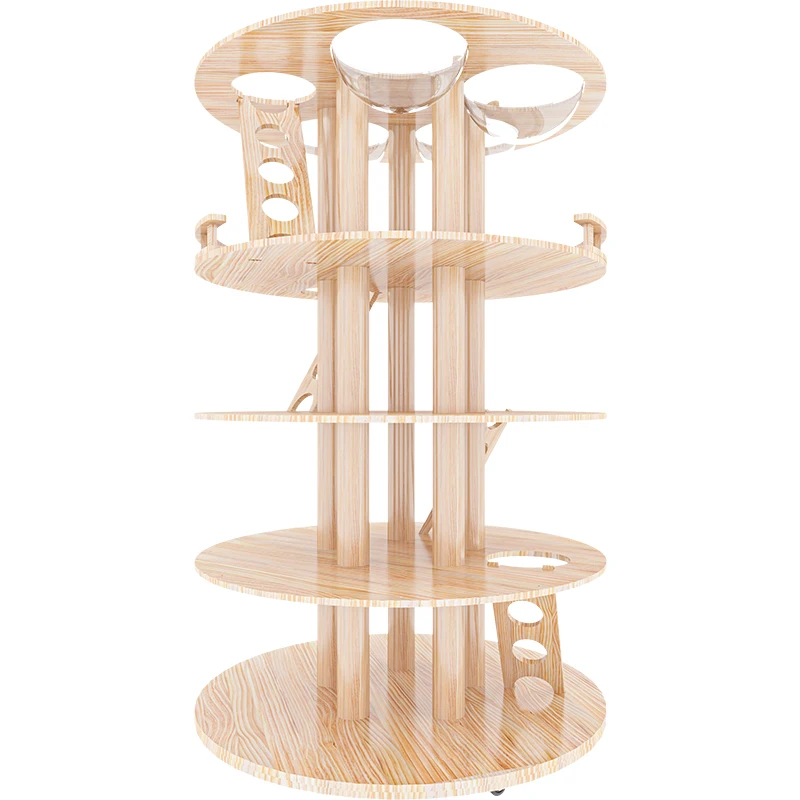 Large Luxury Wooden Cat Climbing Frame Multi-layer Cat Jumping Platform & Tree 190cm-230cm High