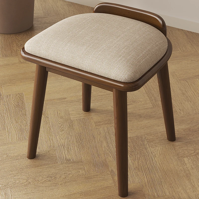 

Туалетный столик из цельного дерева, прочная скамейка для макияжа, скандинавское сиденье для спальни с мягкой подушкой, компактное кресло для гостиной