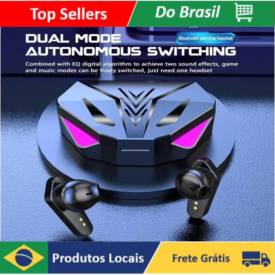 Fone de Ouvido X15 TWS Bluetooth Gamer Baixa Latência Áudio HiFi com Microfone
