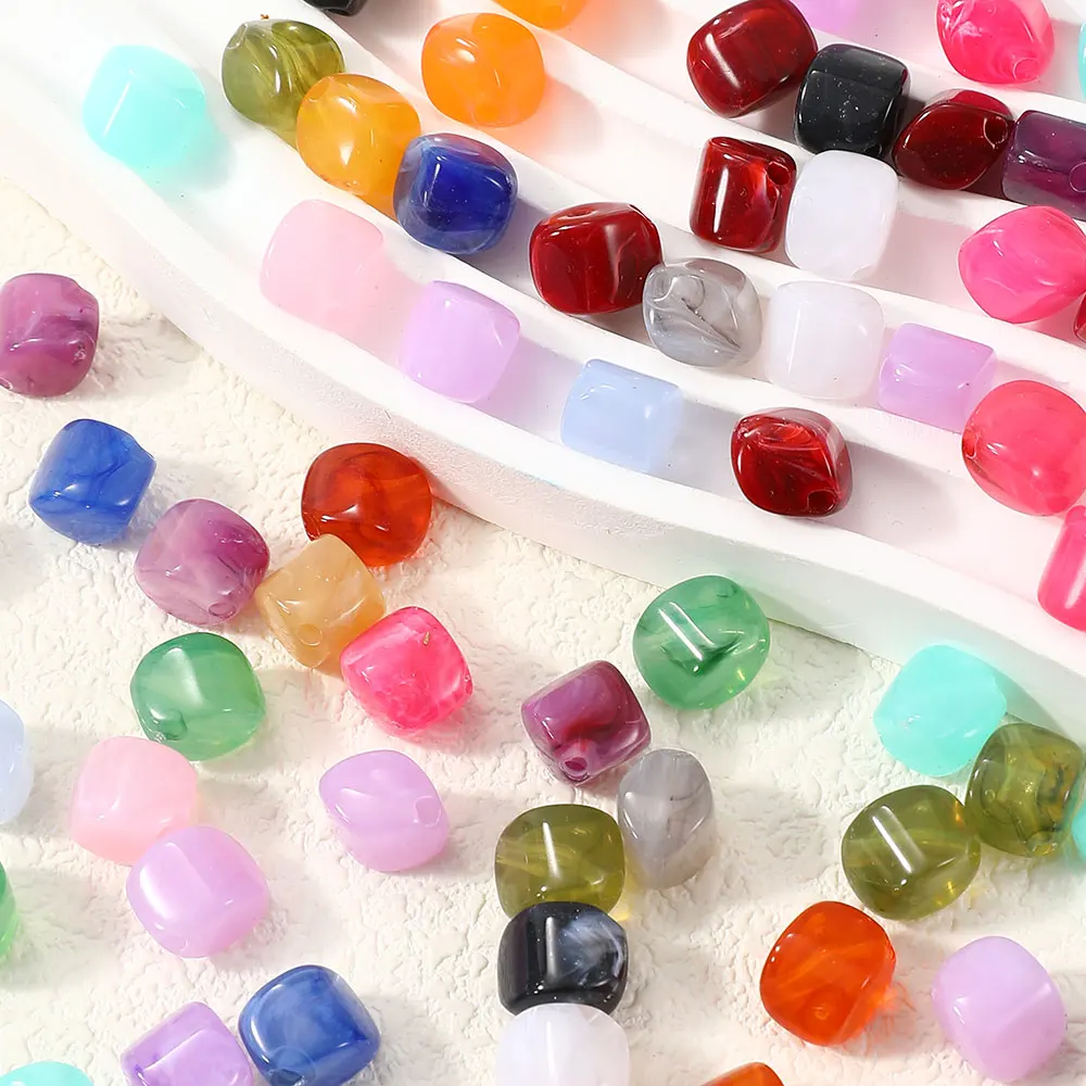 50 Stück Acrylperlen in verschiedenen Farben, 11×8 mm, unregelmäßige glänzende lose Abstandsperlen für die Schmuckherstellung, DIY-Armband- und Halskettenzubehör – Detail 5