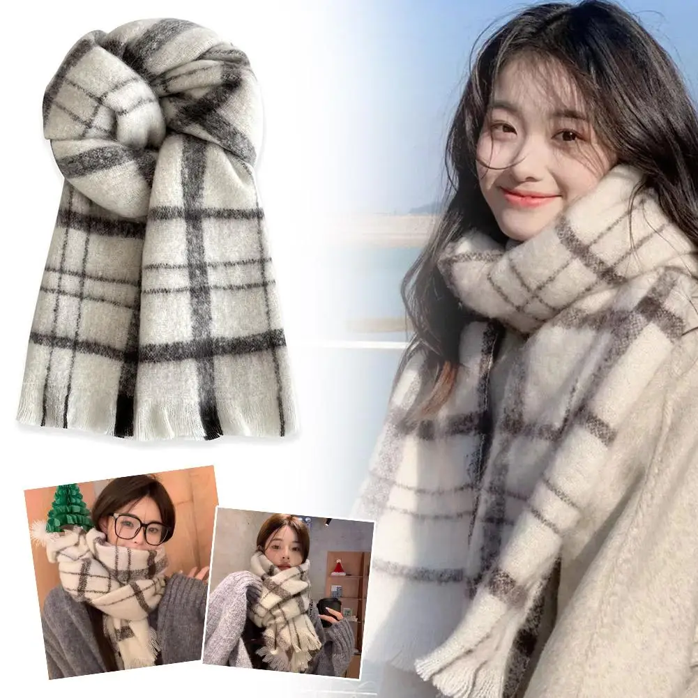 2024 Luxury Brand Cashmere Womens Scarf Winter Thick warm Solid Wraps Female Pashmina Long Tassel Female Bufandas Thick Blanket