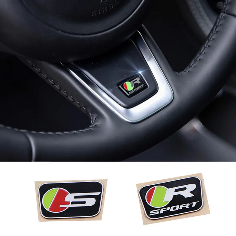 3D Metal S R Sport Logo Car Steering Wheel Emblem Badge Trim Sticker For Jaguar XF XE XJ XEL F-Type F-PACE Interior Accessories