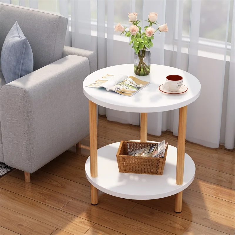 

Living Room Loft Coffee Table Vase Sofa Round Side Makeup Entrance Table Balcony Salon Bedroom Reception Mesas Furniture OA50CT