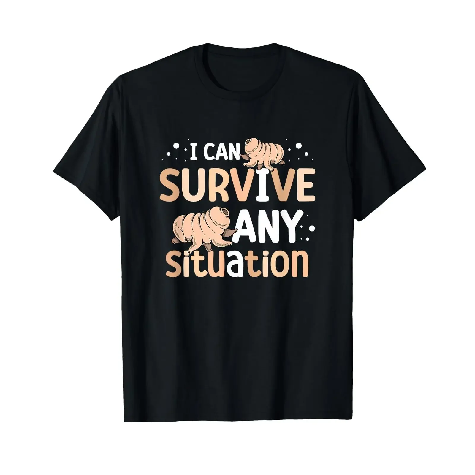 I Can Survive Any Situation Science Lover Tardigrade T Shirt vintage Washed Comfortable Slightly streetwear Casual Versatile