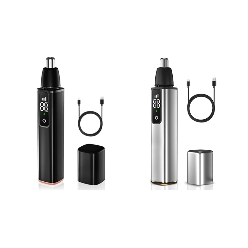 Nose Hair Trimmer For Men USB Rechargeable Ear Nose Hair Trimmer With LCD Display Professional Trimming Tool