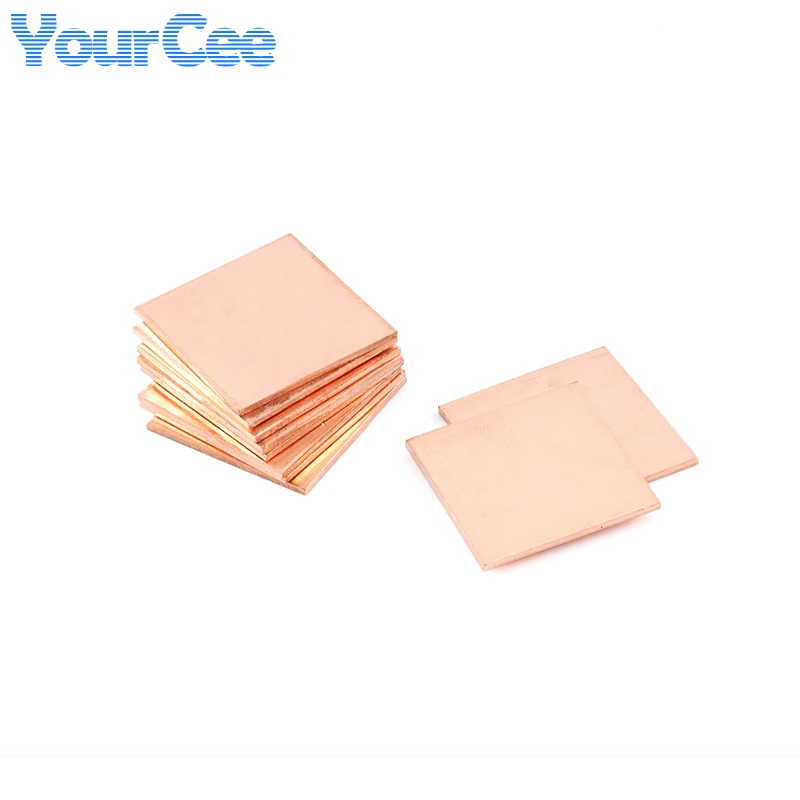 10pcs 15mmx15mm 0.3mm 0.5mm 0.8mm 1mm 1.2mm 1.5mm 2.0mm 두꺼운 방열판 구리 심 열 패드 노트북 IC 칩셋 GPU CPU용