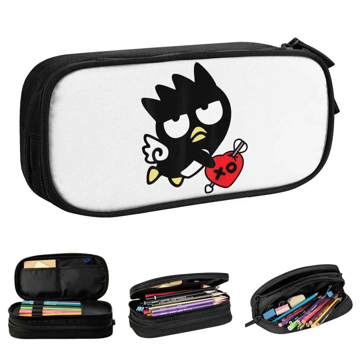 Cute Badtz Marus Cupid Valentine Pencil Cases Cute Penguin Pencil Pouch Pen Kids Large Storage Bag  Supplies Zipper Stationery