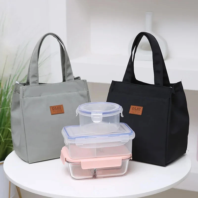 High Capacity Lunch Bag with Aluminum Foil Insulated Thermal Cooler Lunch Box Tote Picnic Travel Pouch Oxford Cloth Handbags