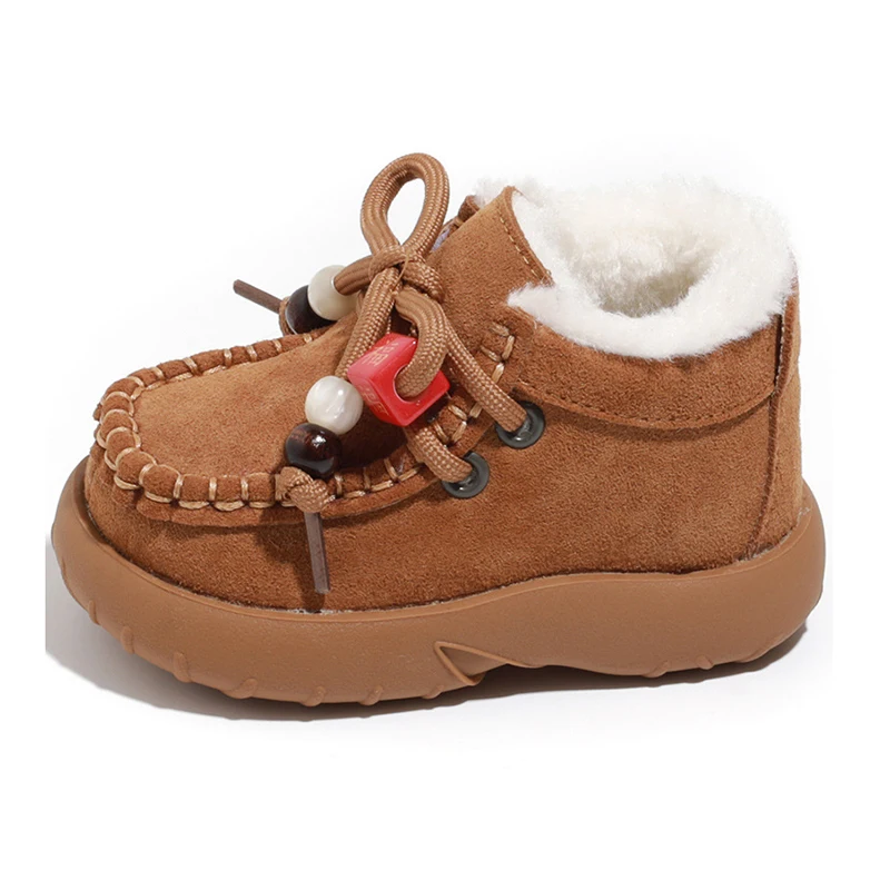 

Зимние теплые ботинки для маленьких девочек, толстые зимние короткие сапоги на флисовой подкладке, удобная детская хлопковая обувь на нескользящей мягкой подошве