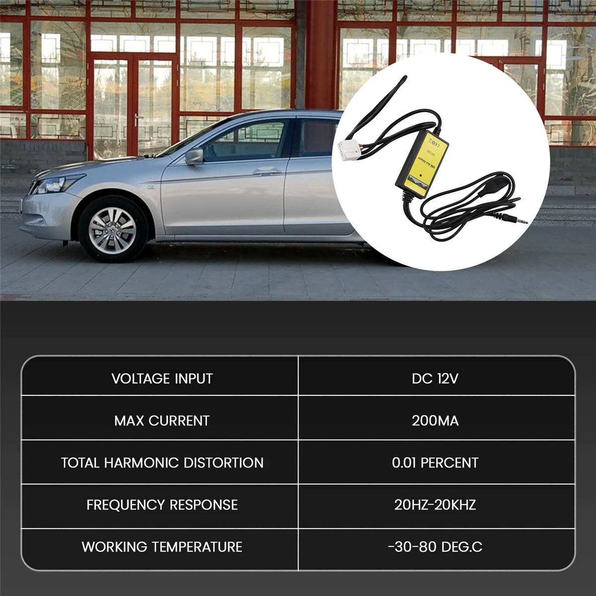 

ABND_Car MP3 Audio Interface AUX USB Adapter CD Changer for Honda Accord 2003 2004 2005 2006 2007 2008 2009 2010