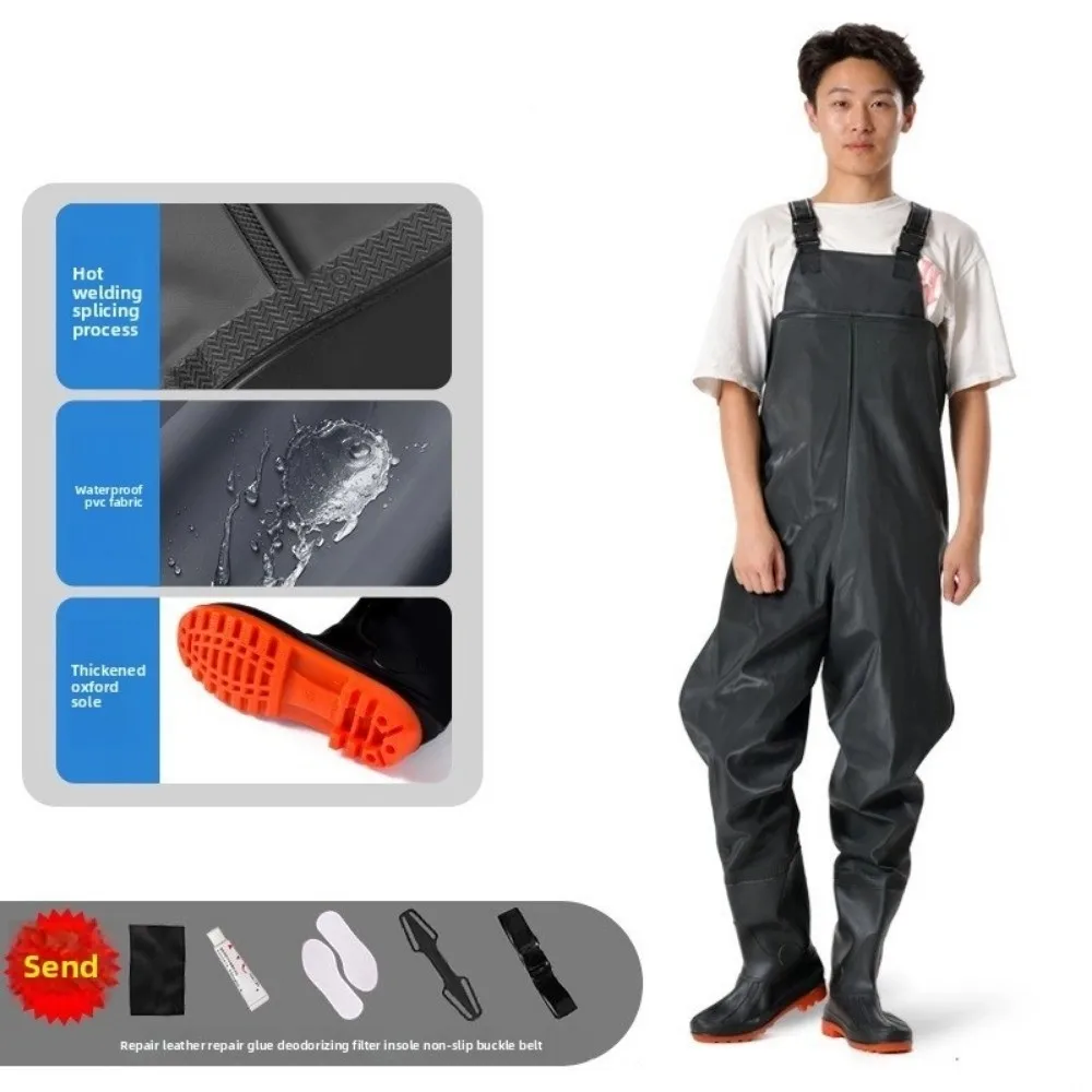 bottes-et-pantalons-impermeables-pour-l'exterieur-pantalons-de-peche-en-pvc-epais-avec-chaussures-bottes-de-waders-en-caoutchouc-synthetique-pour-hommes-et-femmes