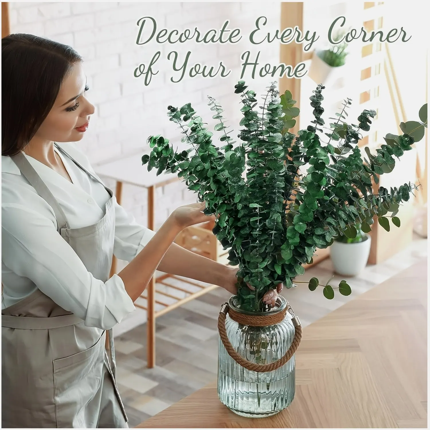 Large Natural Dried Eucalyptus Stems – 59+ Pieces, Approx. 17 Inches Long, Real Plant Greenery for Shower Hanging, Wedding Decor