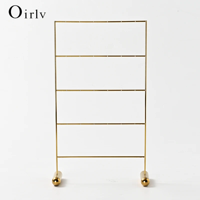 Metal Gold Earring Display Rack Necklace Ring Storage Rack Jewelry Rack 5 Layers T-shaped Jewelry Organizer Show Stand Holder