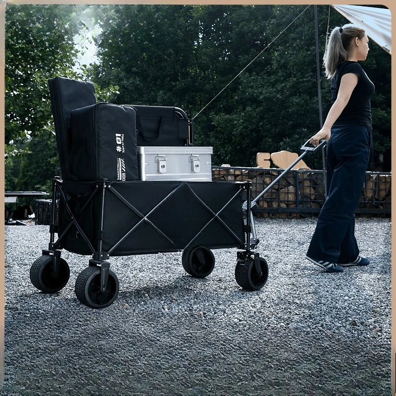 Camping folding cart outdoor camping trailer picnic cart hand-pulled cart gathering storage