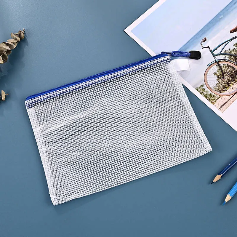 Saco de arquivo transparente saco com zíper estudante de grande capacidade à prova dwaterproof água à mão engrossado grade saco de dados saco de armazenamento de papel de teste