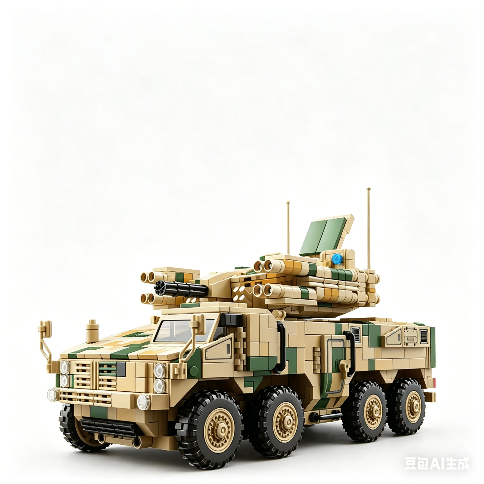 

625E Integrated Shell Air Defense Vehicle Educational Building Blocks DIY Assembly Bricks Model Toy Gift for Kids and Boys