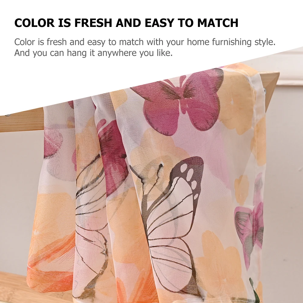 

Sheer Curtain Panel Lightweight Transparent Window Drape Home Screening Privacy Protecting Easy Match Classic Design Bedroom