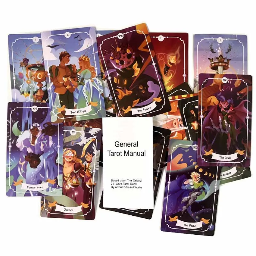 12x7 Witchy Magic Tarot Card Games Paper Manual