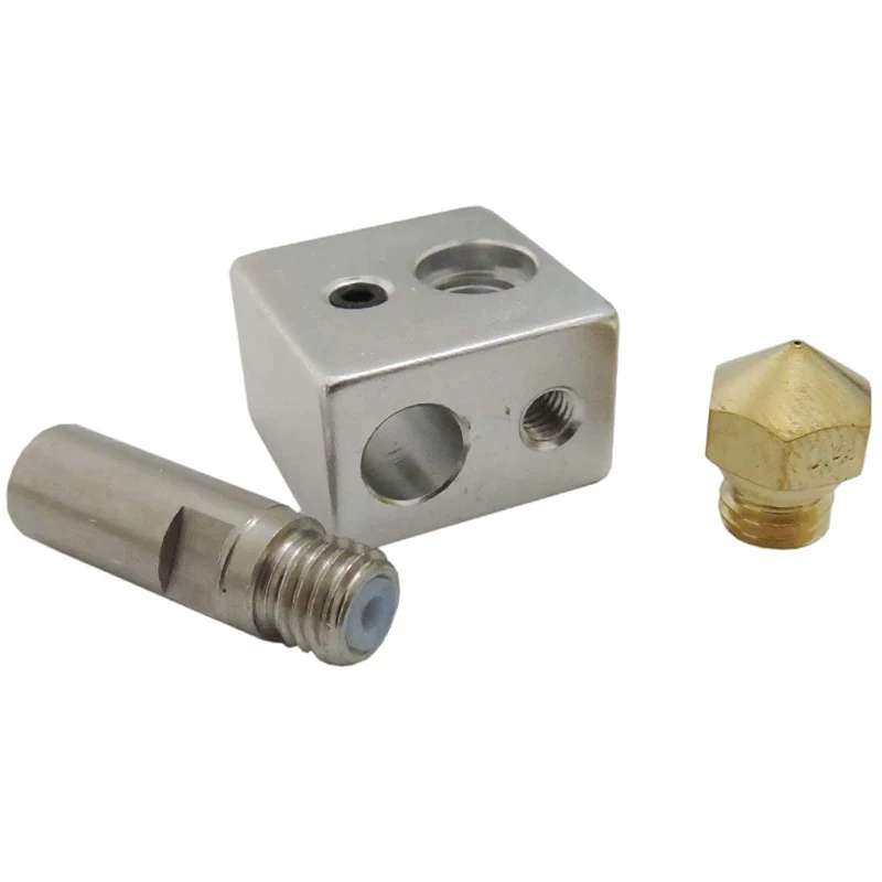 RISE-MK10 hotend kit für 3d drucker m7 messing düse und kehle mit ptfe rohr und aluminium heiz block