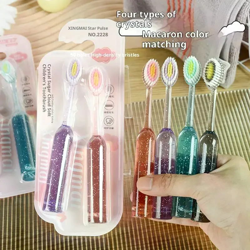 

2Pcs Dental Oral Care Manual Toothbrush Children Toothbrush Soft Bristle Teeth Whitening Brushes For Kids Age 3-12 Years