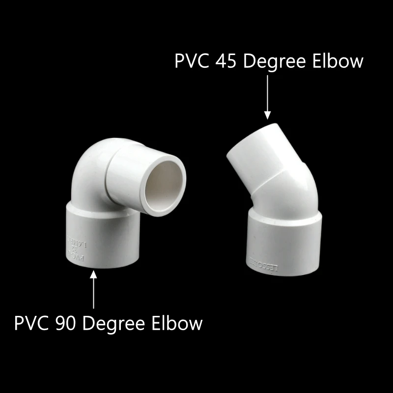 1PC White PVC 90,45 Degree Elbow Connectors DIY Aquarium Fish Tank Plastic Water Supply Joint Garden Irrigation System Parts