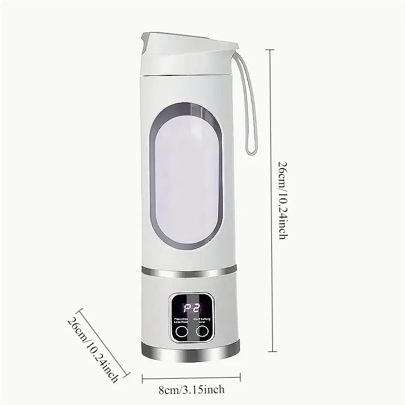 เครื่องปั่นคั้นน้ําผลไม้แบบพกพาไฟฟ้า Juicer 450ml 8 ใบมีด Travel Juicer เครื่องชาร์จ Shakes เครื่องปั่นสมูทตี้น้ําผลไม้สด