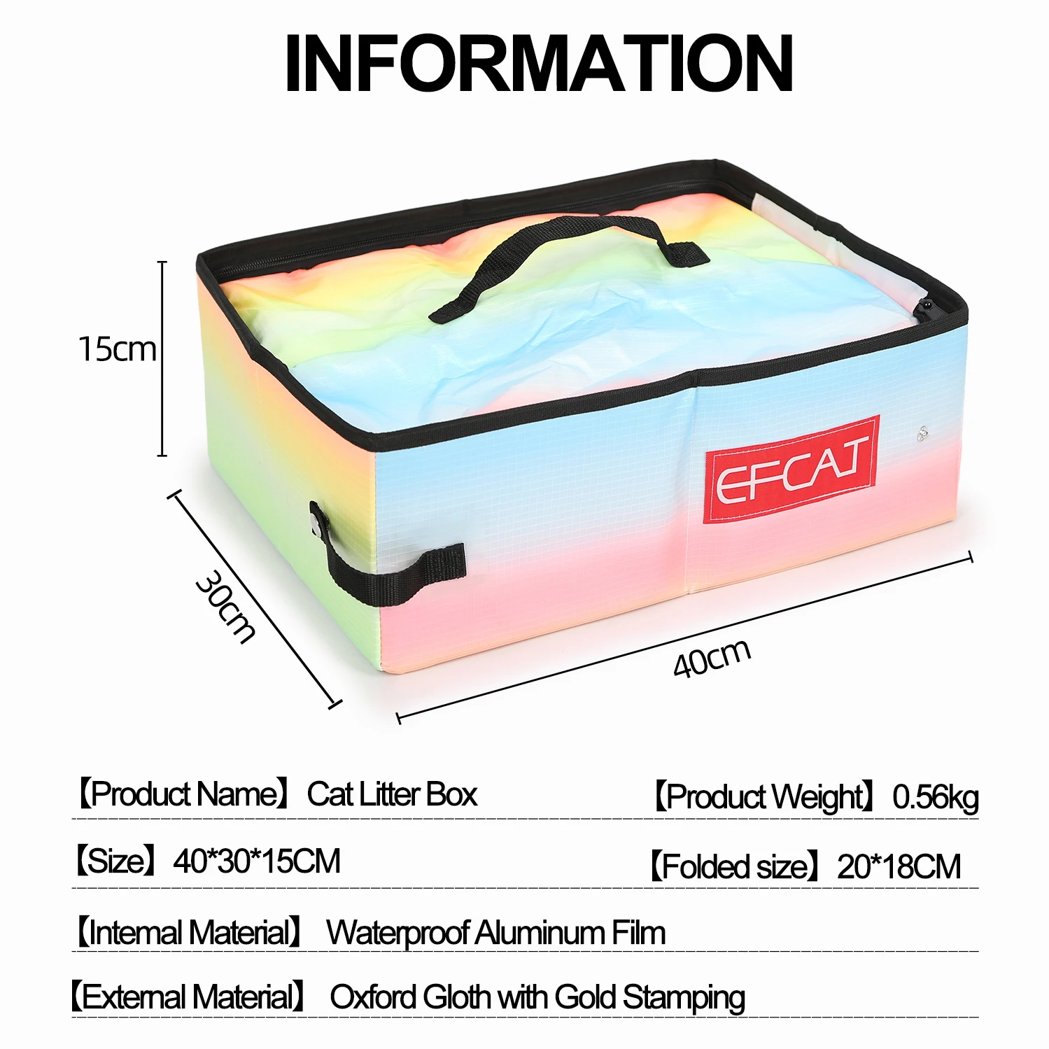 Portable Cat Simple Litter Box With Cover Foldable Waterproof Large Size Outdoor Pet Kitten Travel Toilet