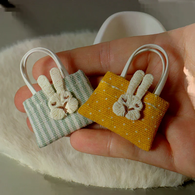 1Pcs DIY Scene Accessories Craft Sewing Goods 1:12 Mini Dollhouse Handbag Model Realistic Bowknot Crossbody Bag Decoration