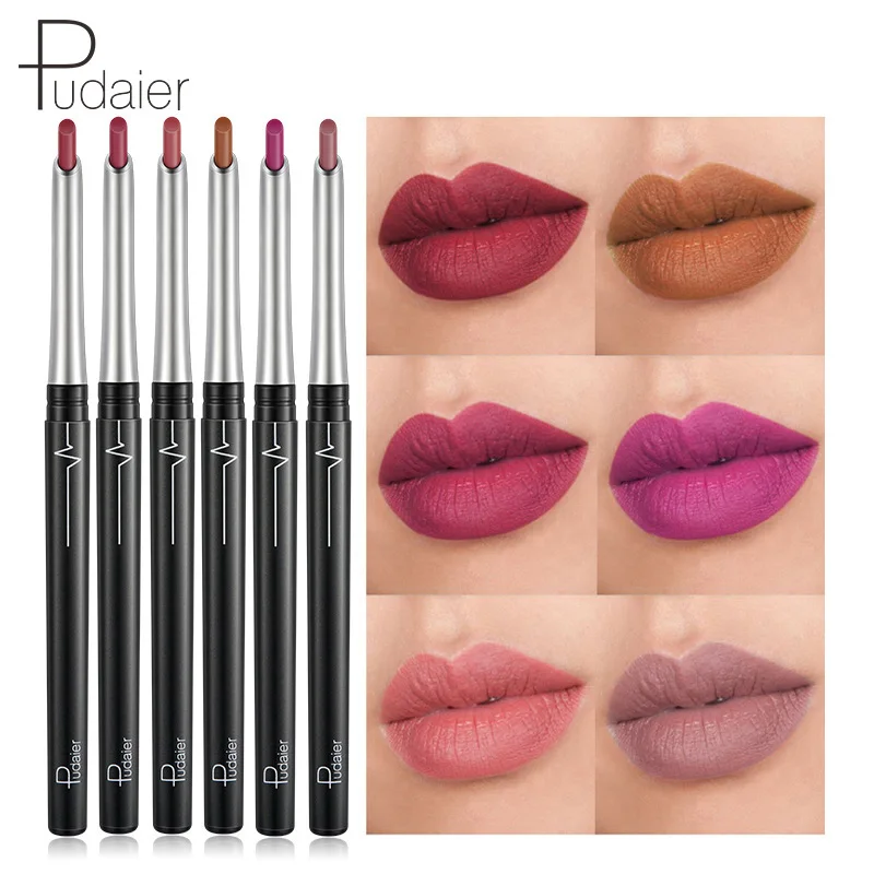 6 Colors/kit Matte Lip Liner Pencil Perfect Lip Shape Makeup Set Matt Lipstick Pen Lips Make up Lipliner Mate Cosmetics Lipbalm