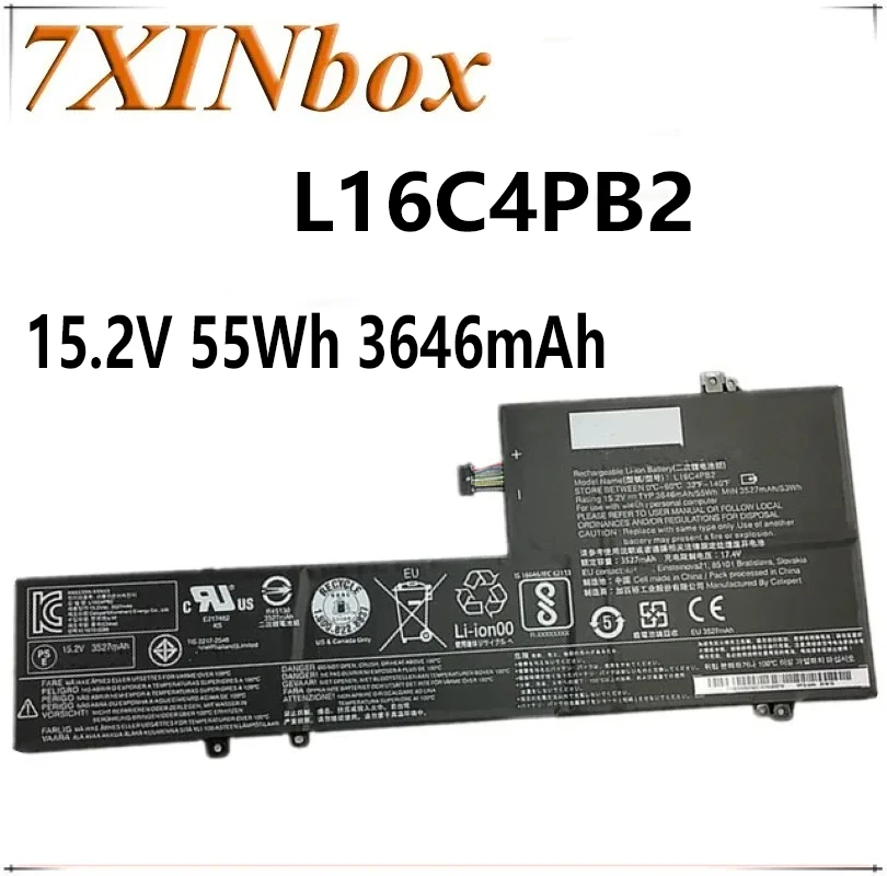 

7XINbox 15.2V 55Wh 3646mAh Original L16C4PB2 Laptop Battery For Lenovo L16L4PB2 L16C4PB2 L16M4PB2 Series Tablet