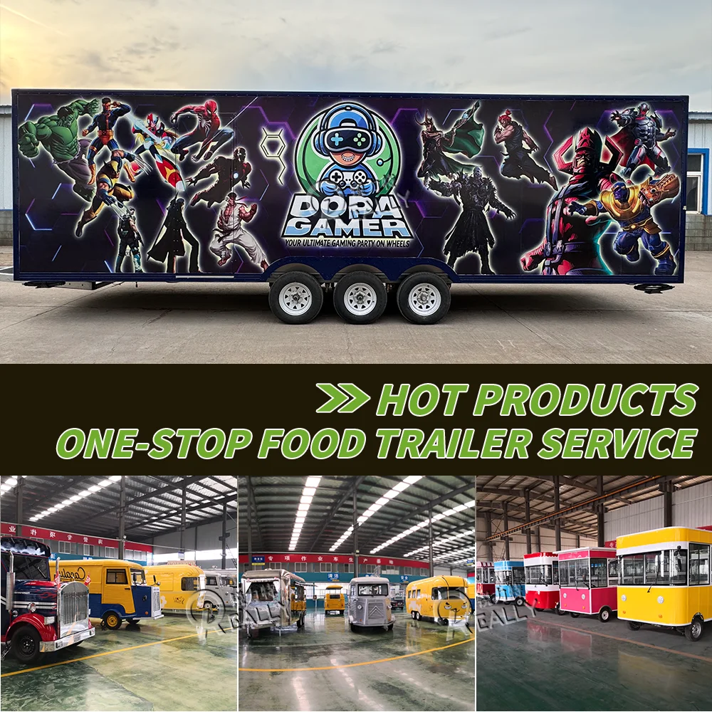 Food Truck Stainless steel Coffee Ice Cream Vending Cart Restaurant Mobile Food cart With Full Equipment