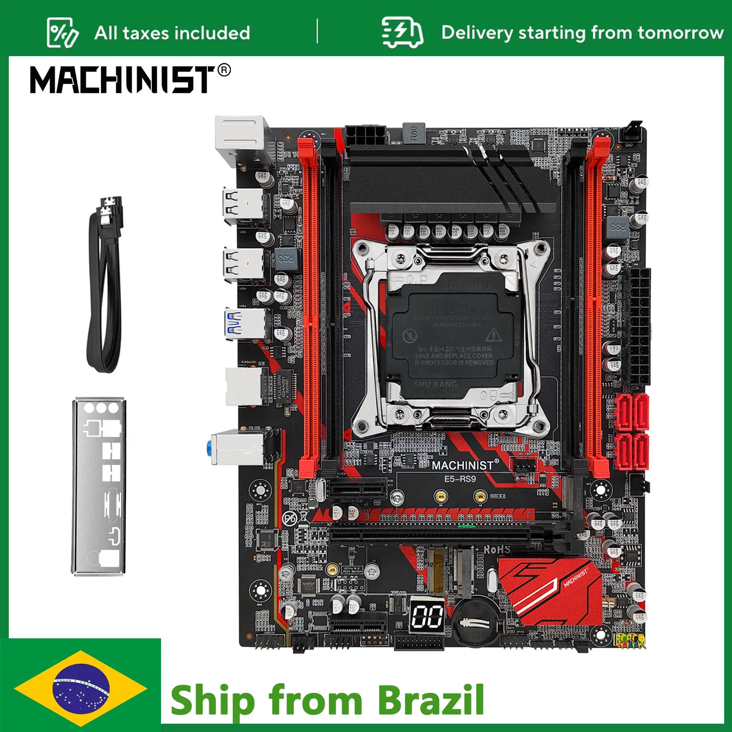

MACHINIST RS9 X99 motherboard LGA 2011-3 supports Intel Xeon CPU processor DDR4 RAM quad channel memory USB3.0