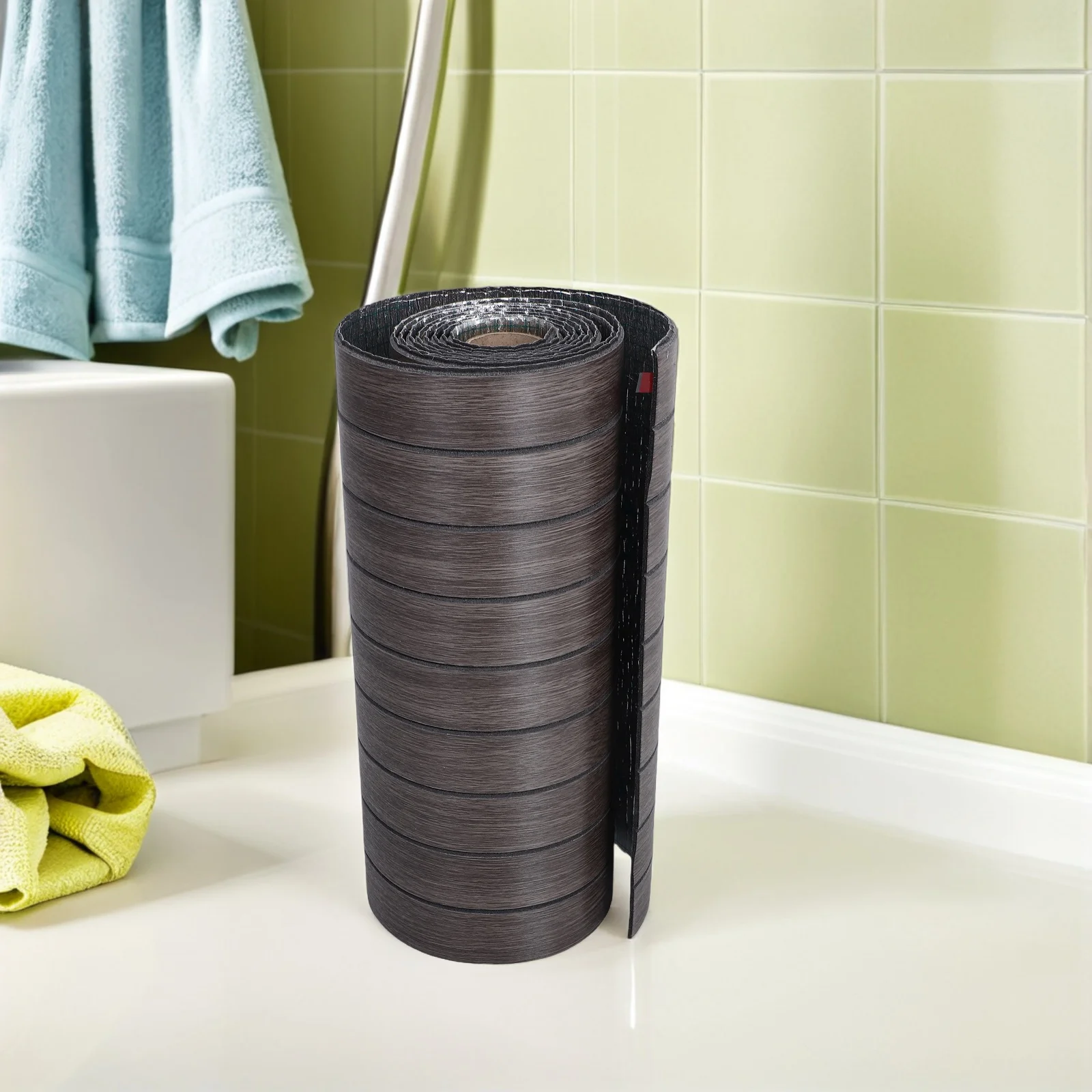 

3D Slat Wall Panels 40cmx300cm Peel Stick Self-Adhesive Waterproof Wallpaper Dark Brown Decorative Kitchen Bathroom Wall Tile