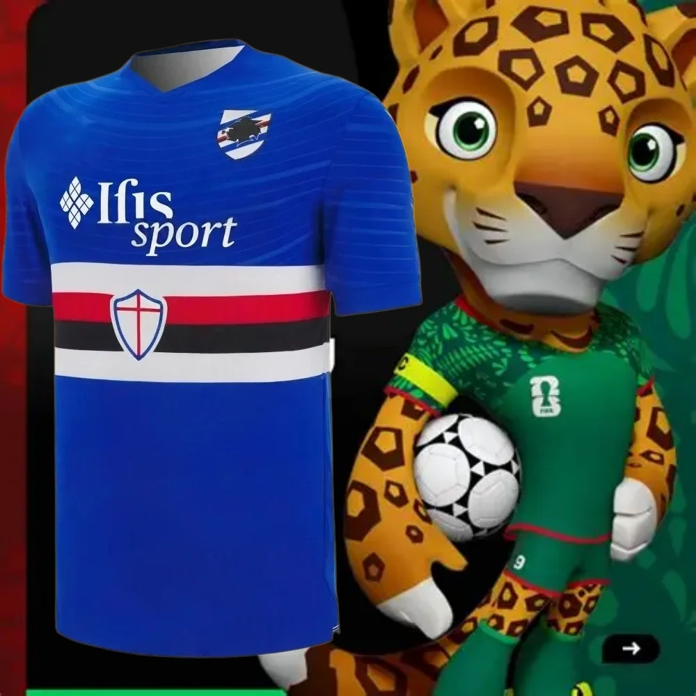 

Футболка в итальянском стиле UC Sampdoria 2026: Новинка, хит продаж, спортивная повседневная футболка унисекс, костюм для серфинга Y2K, пляжная одежда для серфинга