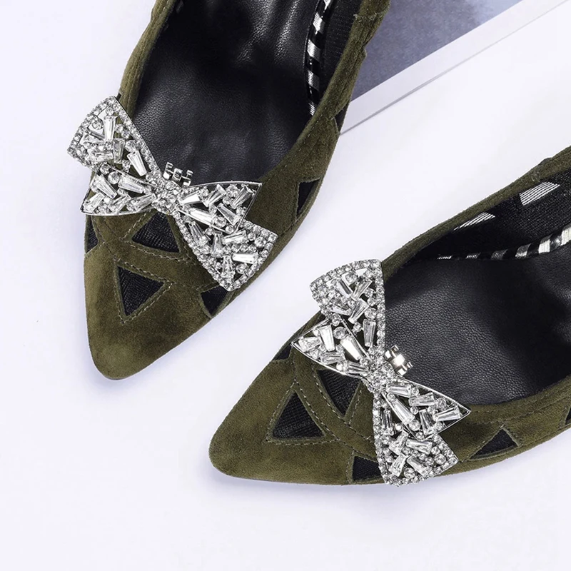 4Pcs Bow Shoe Clips Bowknot Shoes Jewelry Decorative Shoe Accessories For Women Bride Wedding