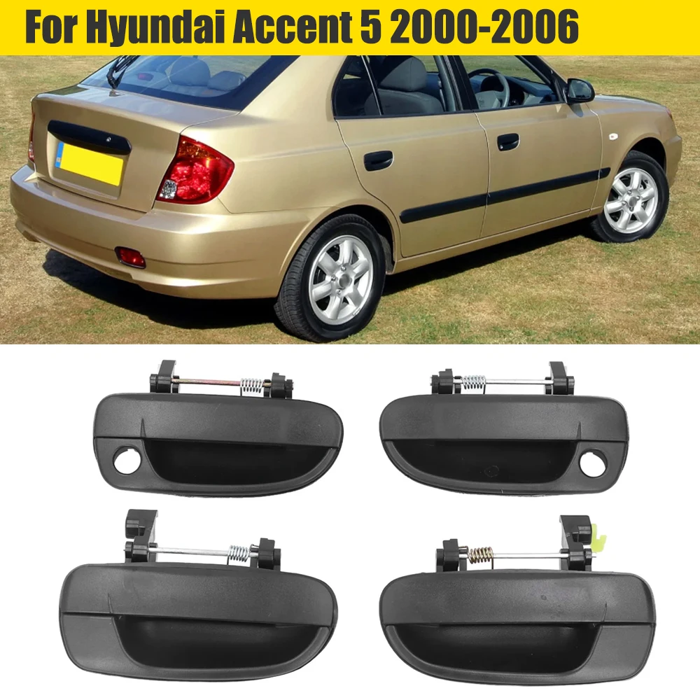 Para Hyundai Accent 5 2000-2006 manija de puerta exterior delantera trasera de coche 82650-25000 82660-25000 83650-25000 83660-25000 accesorios para automóviles