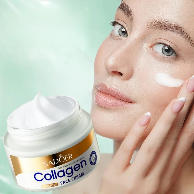 Sadoer Collagen Firming Cream, with a Light, Creamy Texture That Melts into the Skin Upon Contact, Nourishes and Locks in Moisture