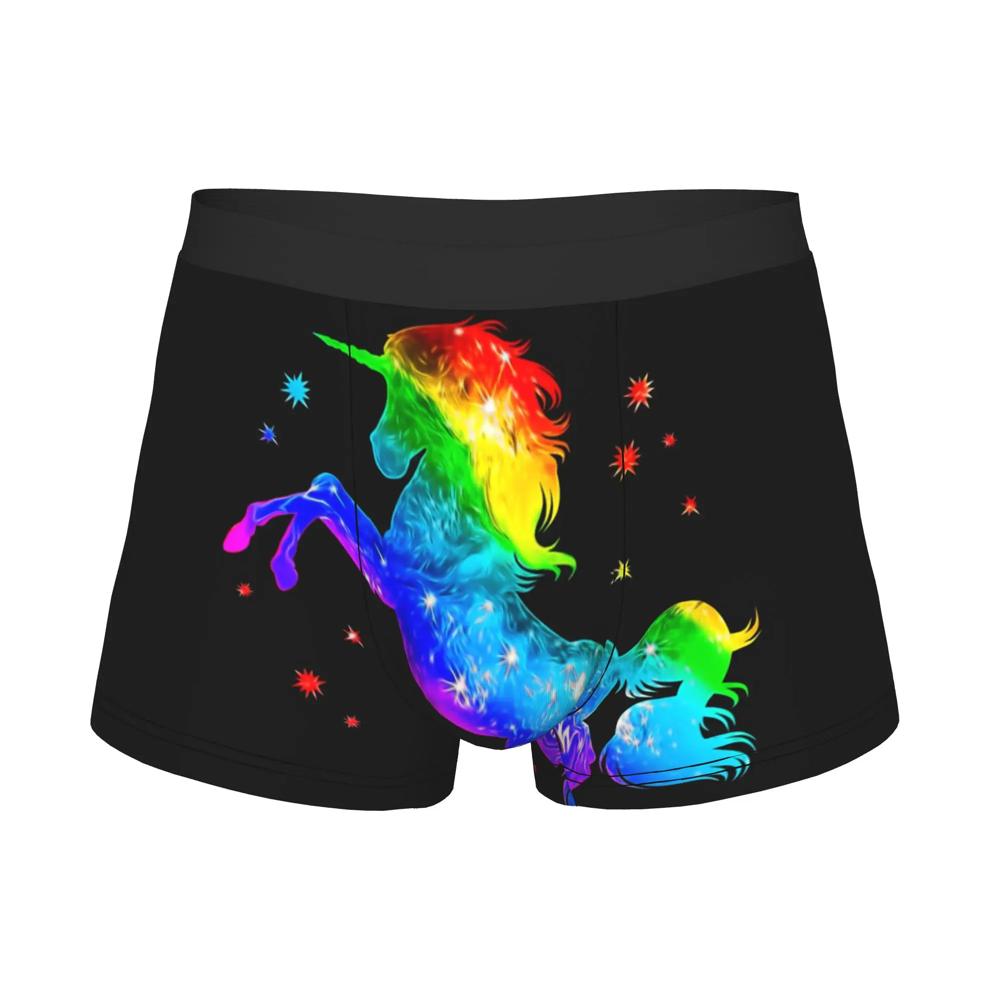 Space Rainbow Unicorn Stars Boxers Shorts Mens Galaxy Style Briefs Underwear Novelty Underpants